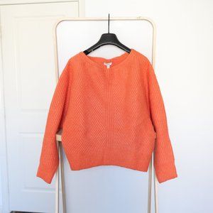 NWT Joie Kristine Orange Boat Neck Ribbed Sweater